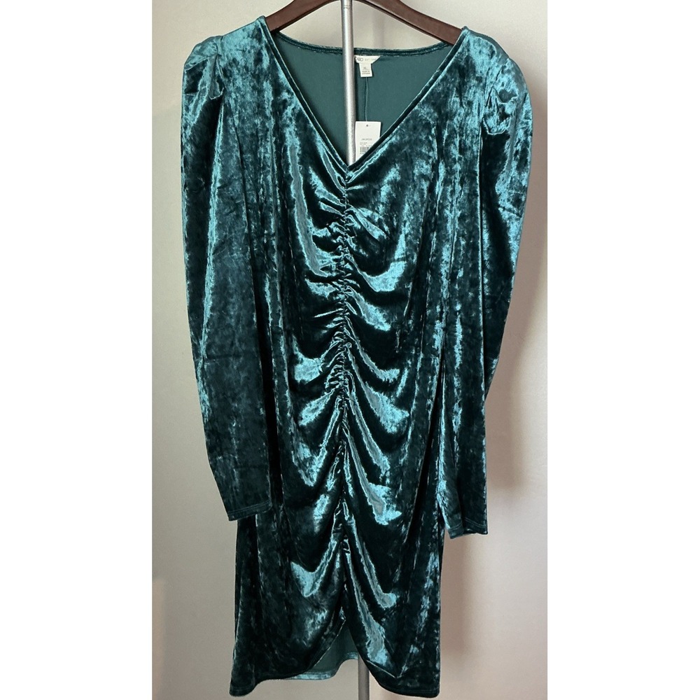 Cato EST 1946 Ruched Front Bodycon Womens Mystic River Green Holiday Dress